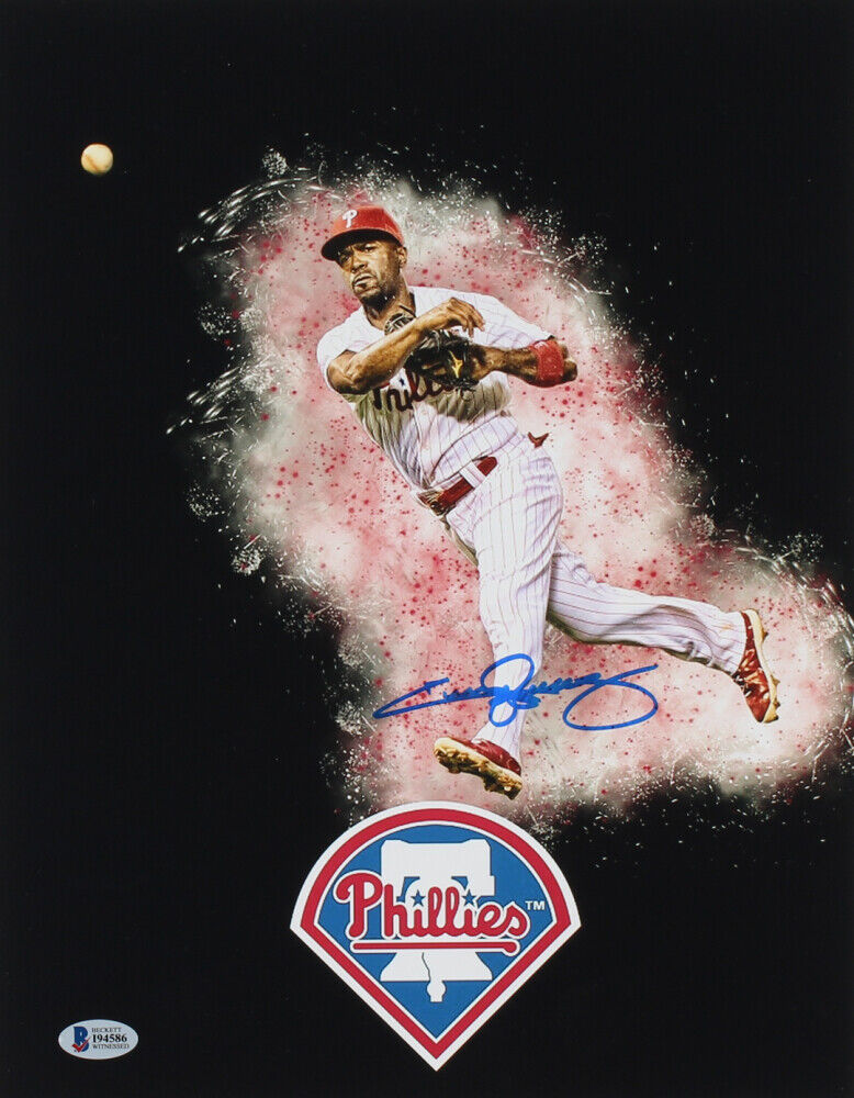 Jimmy Rollins Autographed Signed Philadelphia Phillies 11x14 Photo Poster painting Beckett COA