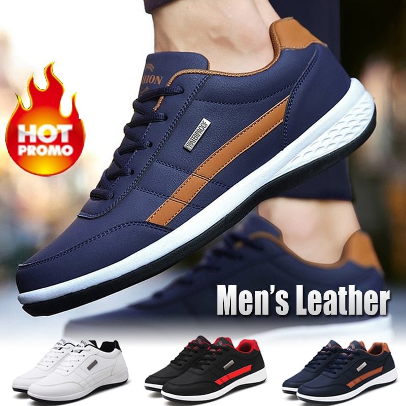 PU Leather Running Men Sports Shoes