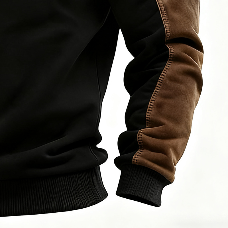 Men's Autumn/Winter New Outdoor Half-Open Stand Collar Button-Up Suede Casual Sweatshirt-inspireuse