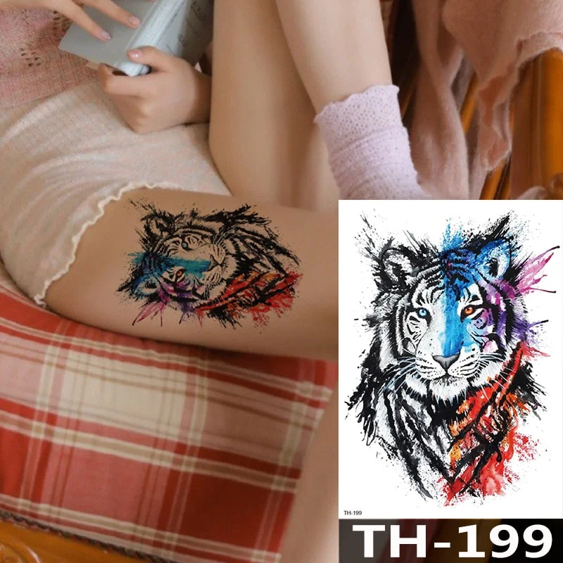Waterproof Temporary Tattoo Sticker Flower Cute Cat Water Transfer Body Art Flash Fake Tatoo