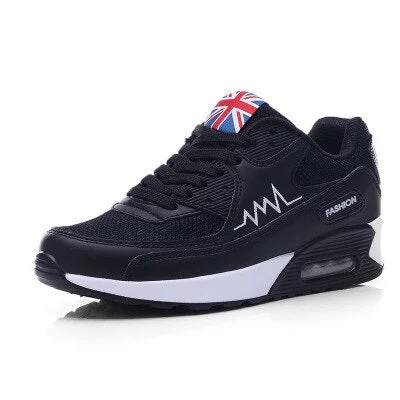 Women Running Sneakers Lace-up Air Cushion Breathable Mesh Sport Shoes Ladies Gym Sneakers Basketball Trainers Shoes Woman
