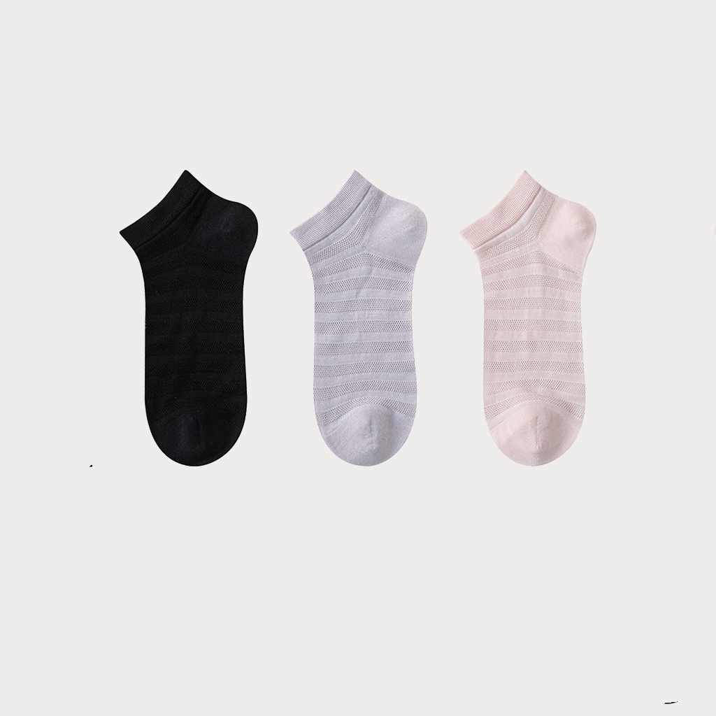 Bone-free Mesh Breathable Women's Silk Socks 3-Pack for Home Use REAL SILK LIFE