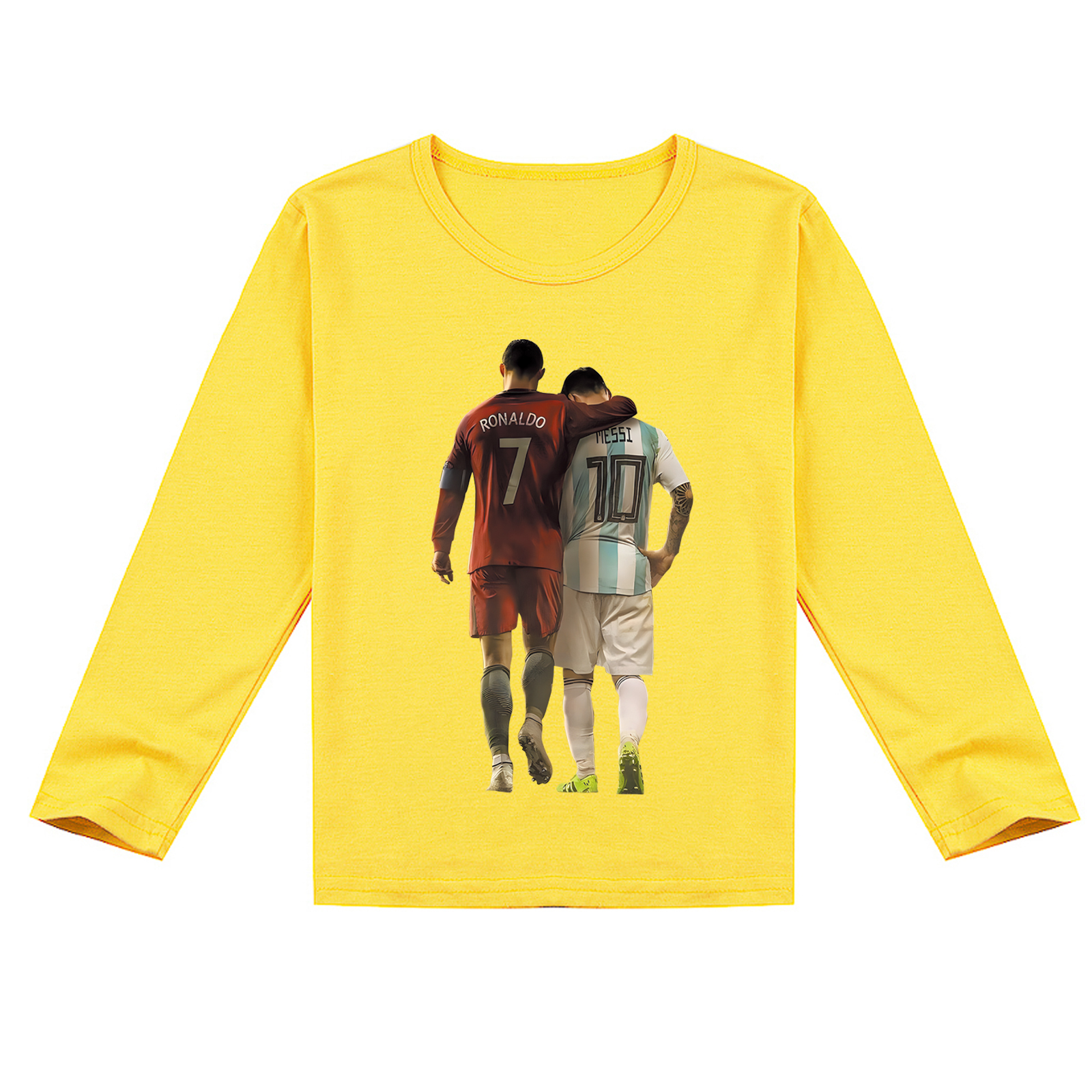 Mayoulove Kids Cristiano Ronaldo Long Sleeve T-Shirt - Perfect for Boys & Girls, Soccer Star Apparel, Trendy Sports Wear-Mayoulove