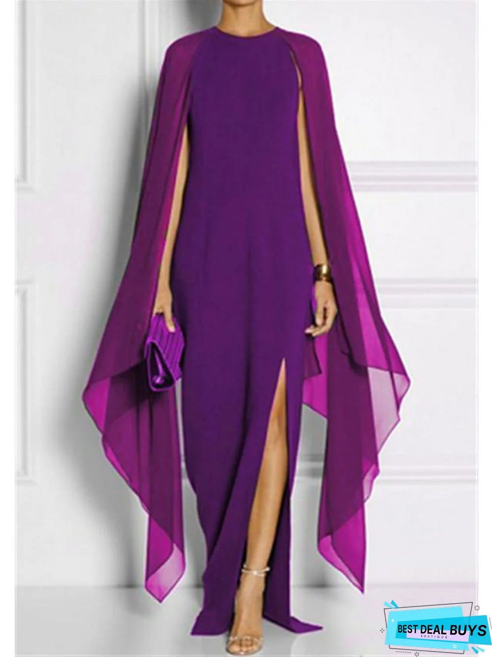 Women's Shift Dress Maxi Long Dress Sleeveless Black Solid Colored Layered Split Summer Plus Size Hot Elegant Split Black Purple Red Royal Blue Black Dresses