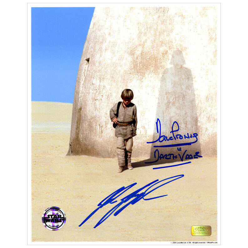 David Prowse, Jake Lloyd Autographed Star Wars Phantom Menace Anakin 8x10 Photo Poster painting