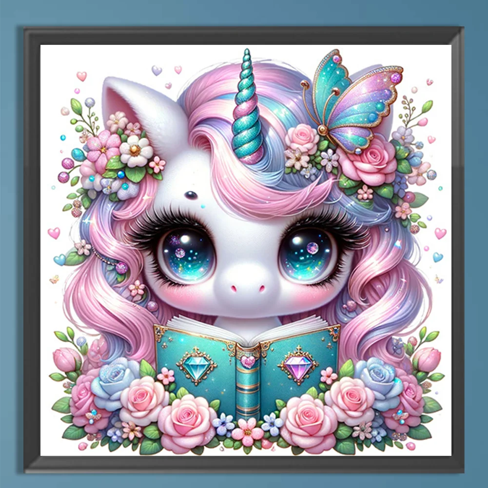 Diamond Painting - Full Square Drill - Read Unicorn(Canvas|35*35cm)