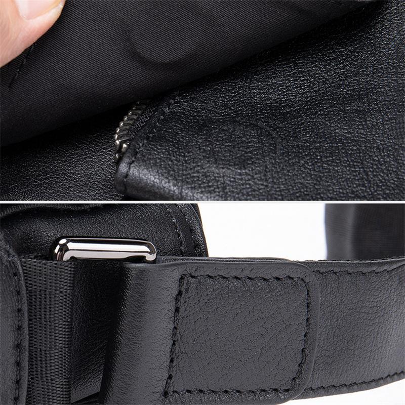 Black Single Tone Foldover Top Adjustable Sling Soft Leather Messenger Bag