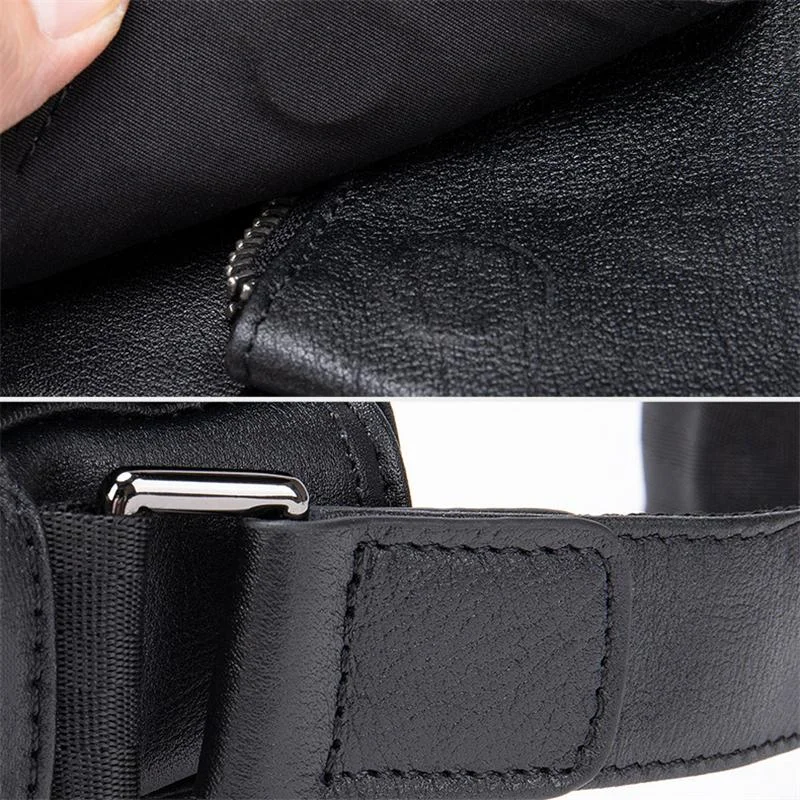 Black Single Tone Foldover Top Adjustable Sling Soft Leather Messenger Bag