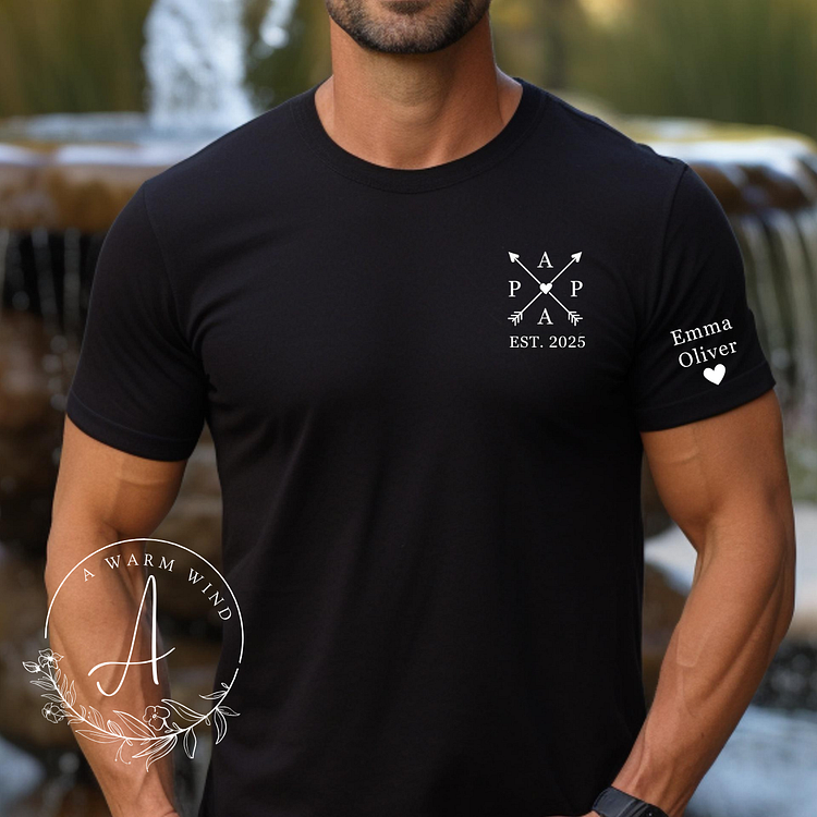 Dad Gift Idea. Personalized Father Shirt with Kids Names
