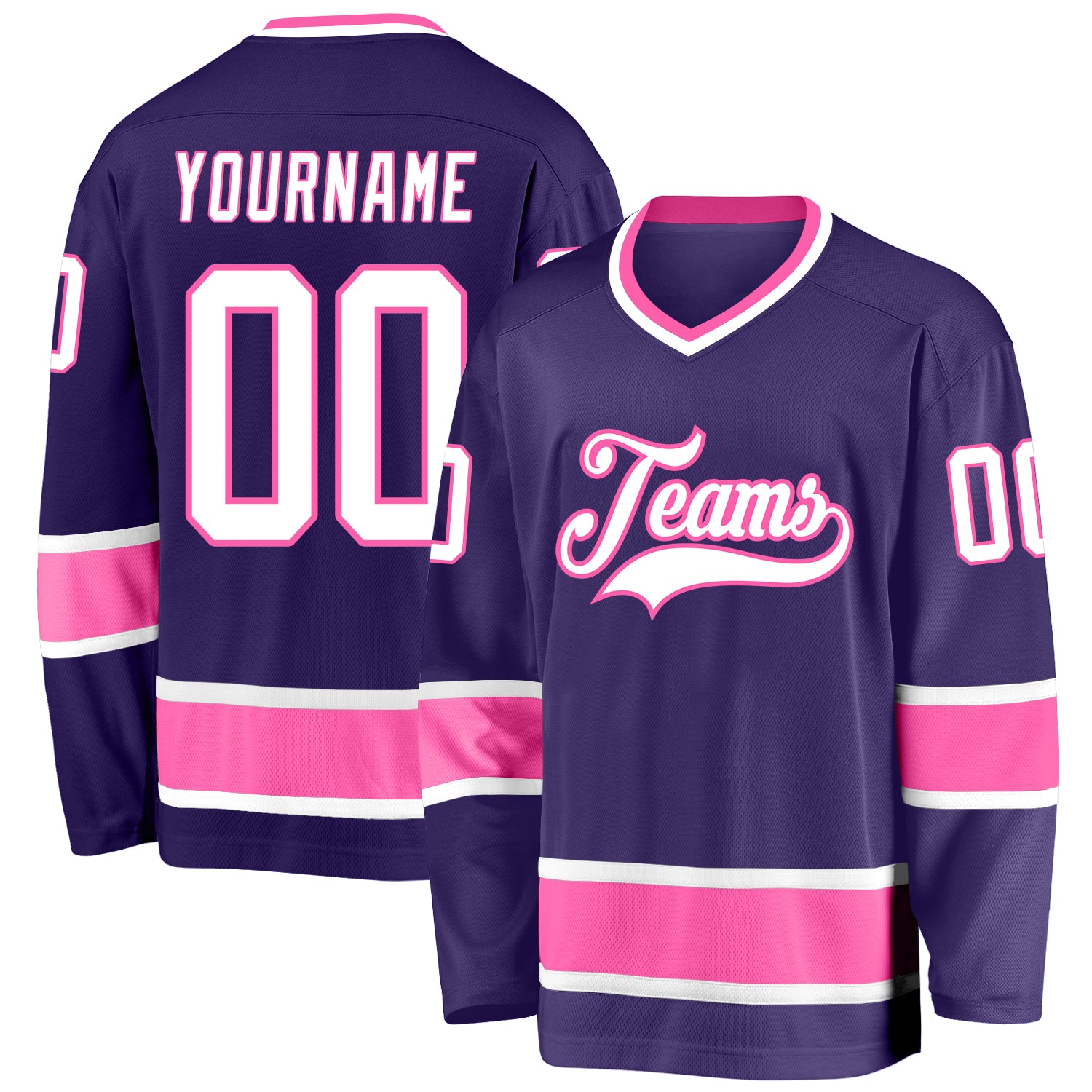 Custom Purple White-Pink Hockey Jersey | captainssportss.com