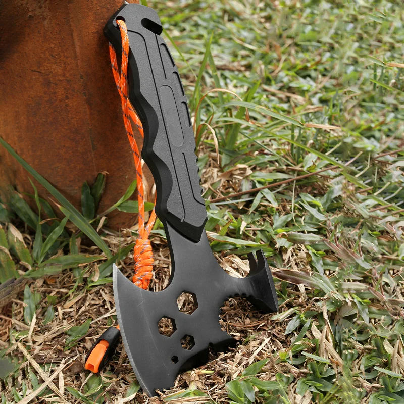Multifunctional Ax Outdoor Portable Ax Combination Whistle Flint Stone Window Hammer Repair Emergency Tool
