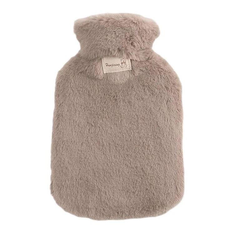 Plush Soft Hot Water Bottle Premium Natural Rubber Hot Water Bag Hand Warmer Great Gift for Mother Family