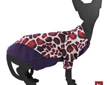 Pornhint Sun Protection Sphynx, Cat Clothes | Giraffe n purple | Polocats