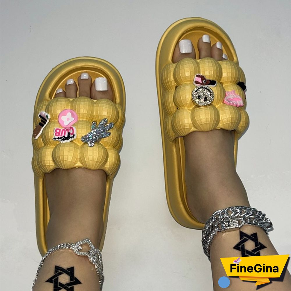 Cream White Daily Living Patchwork Round Comfortable Shoes