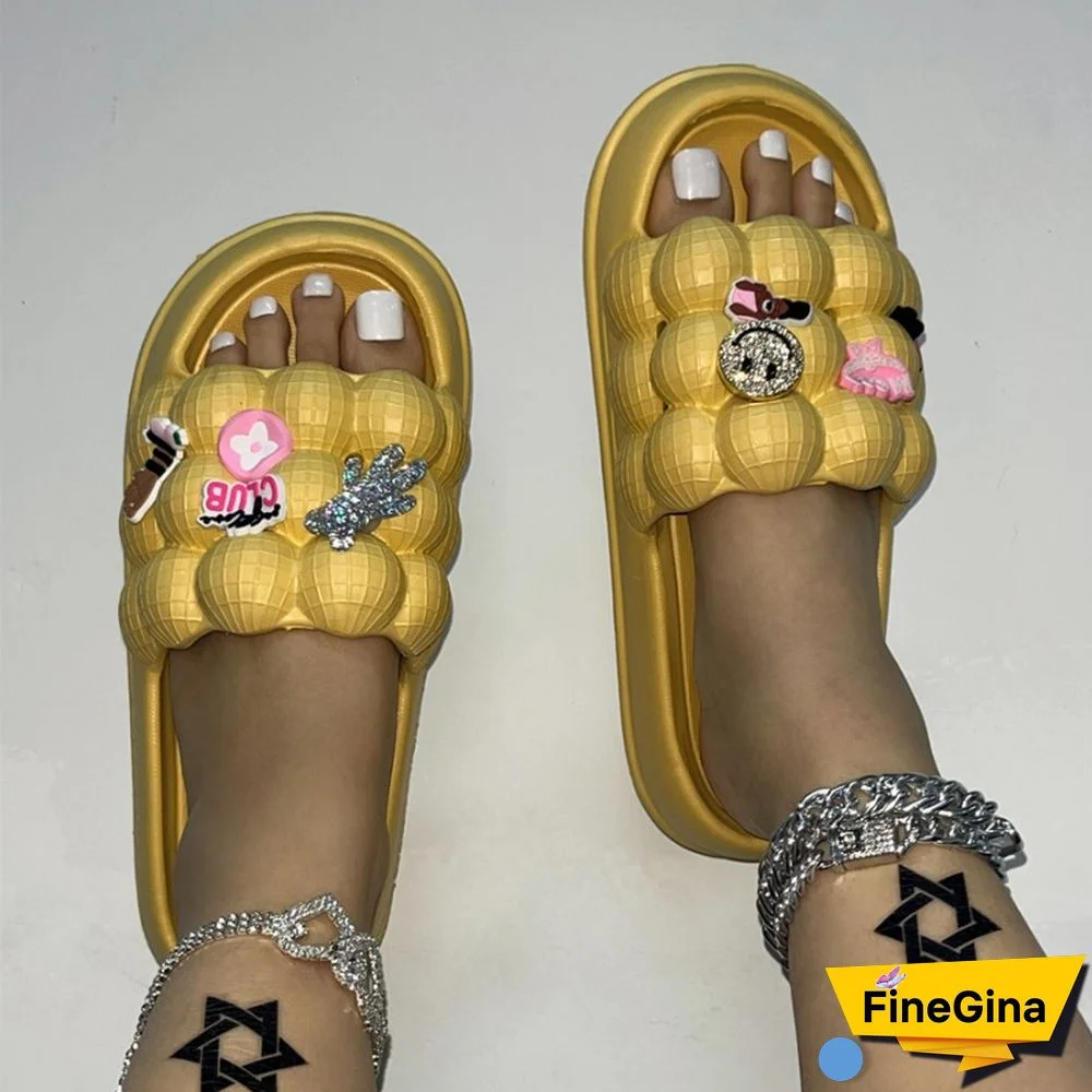 Cream White Daily Living Patchwork Round Comfortable Shoes