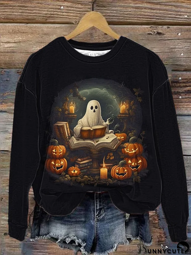 Women's Vintage Halloween Spooky Librarian Sweatshirt