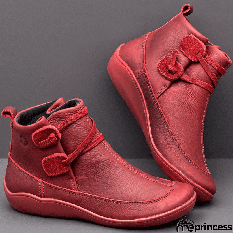 Women's Braided Strap Flat Heel All Season Boots