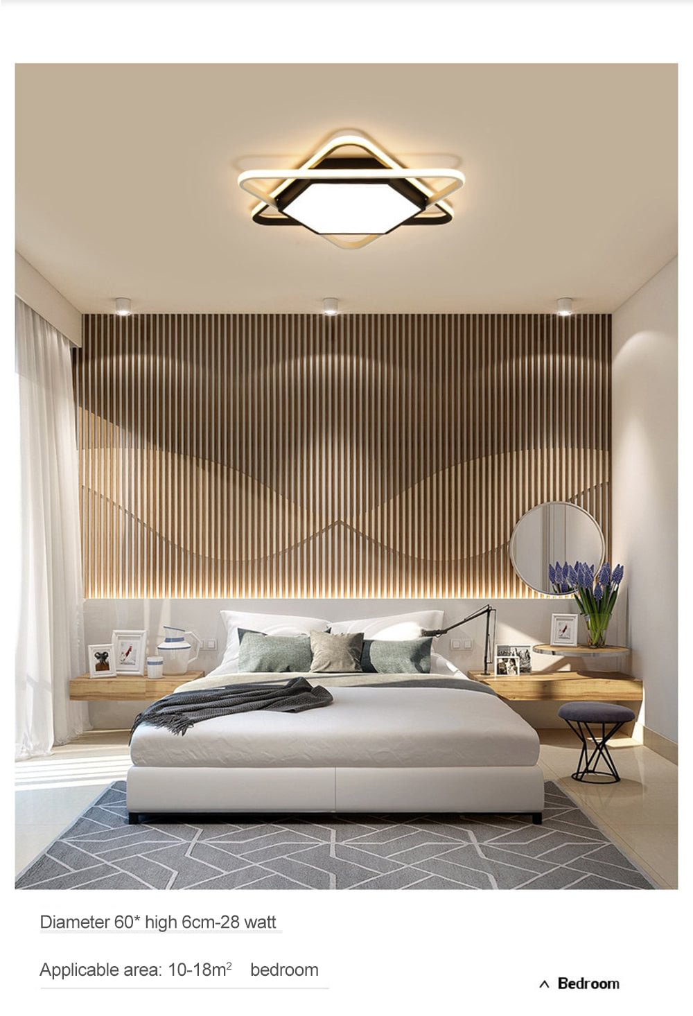 LED Ceiling Lamp Geometric Simple Modern Atmosphere Living Room Lamps Creative Fashion Bedroom Acrylic
