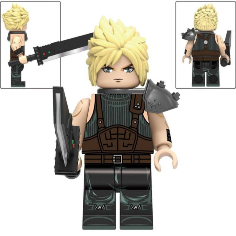 Cloud Strife from Final Fantasy VII Custom Minifigure Minifigure Bricks monstertoys