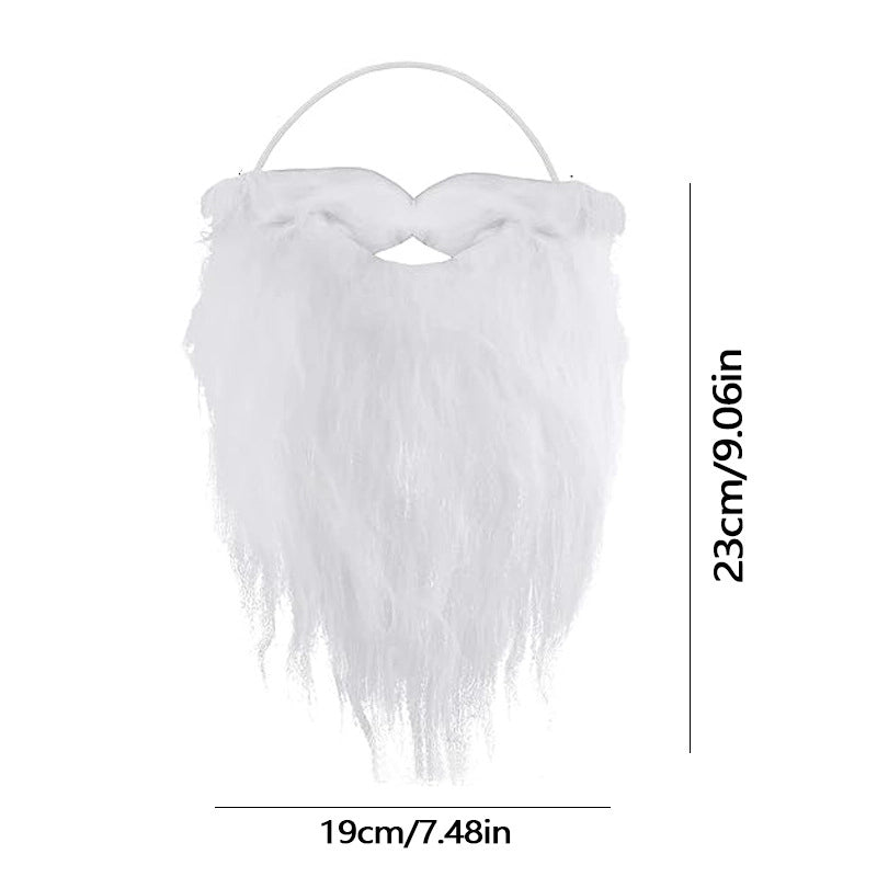White Decorations Santa Claus 2024 Beard Beard Fake Christmas Beard Opening Octagonal Beard Dress Up