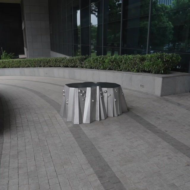 Stainless Steel Coffee Table &ndash; Contemporary Geometric Sculpture Table