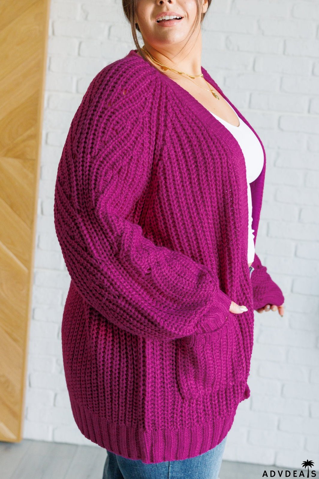 Maybe Monday Cardigan in Berry