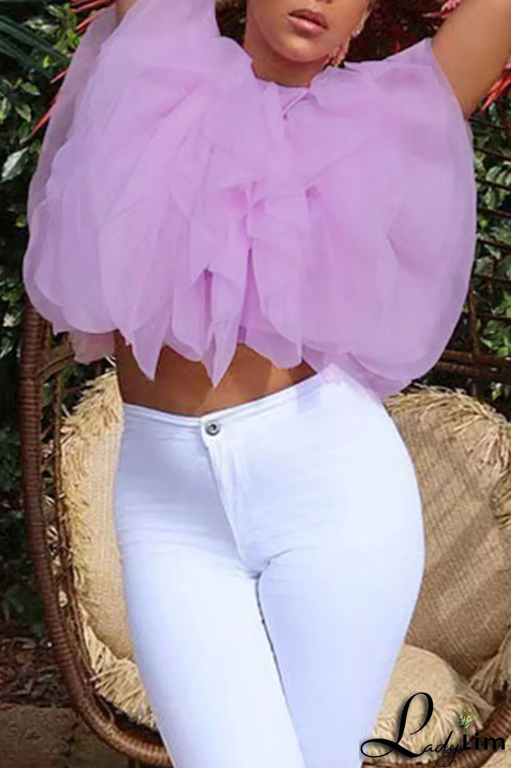 Green Fashion Sweet Solid Patchwork Asymmetrical O Neck Tops