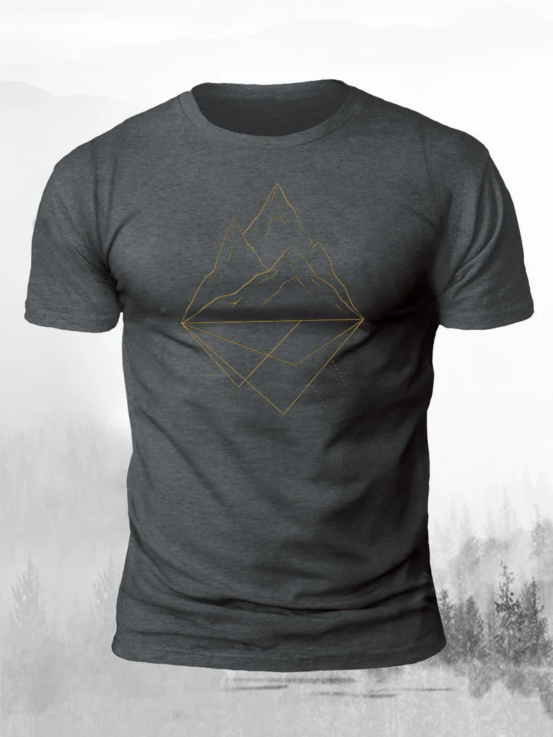 Men's Gold-Style Linear Mountain Short-Sleeved Shirt in  mildstyles