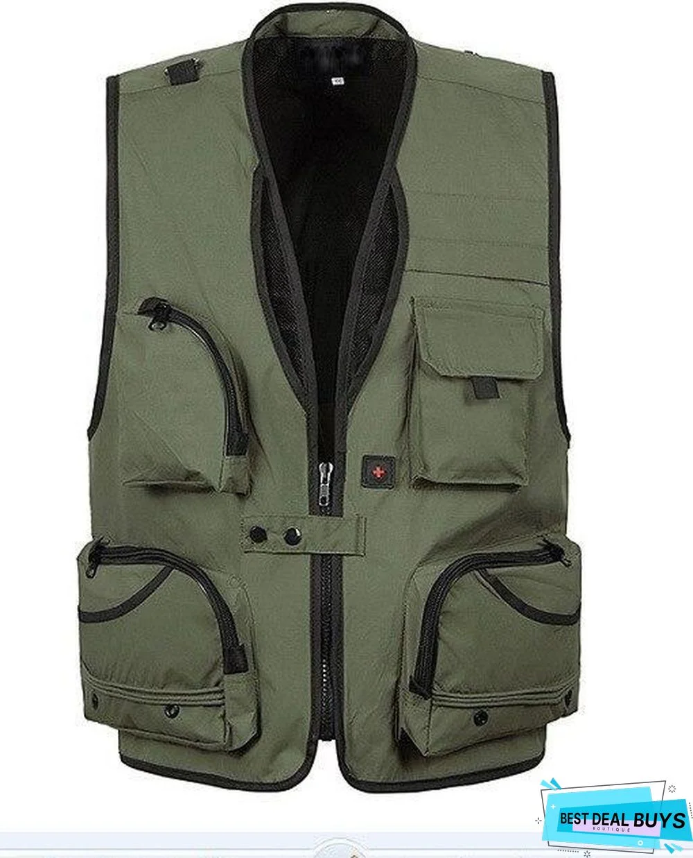 Mens Christmas Equipment Cardigan Vests Waistcoat Plus Size Outerwear Clothing Photographer Sleeveless Jacket