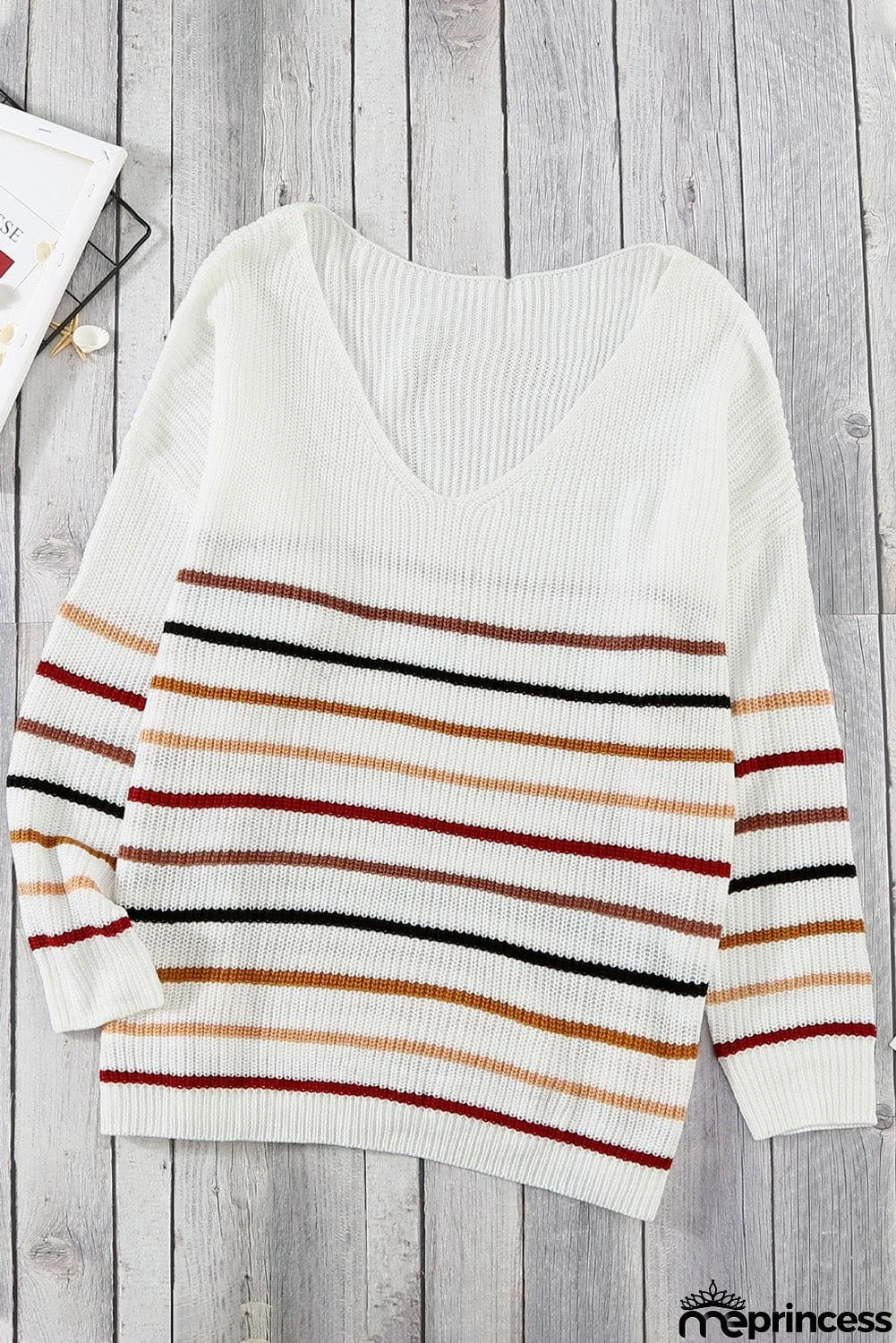 Multicolor Striped Knit Sweater