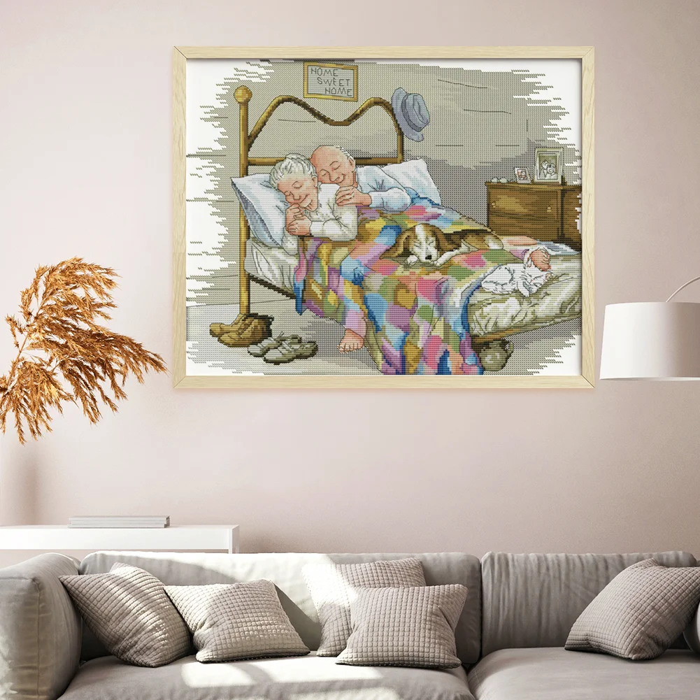 14ct Stamped Cross Stitch - Old Couple(44*36cm)