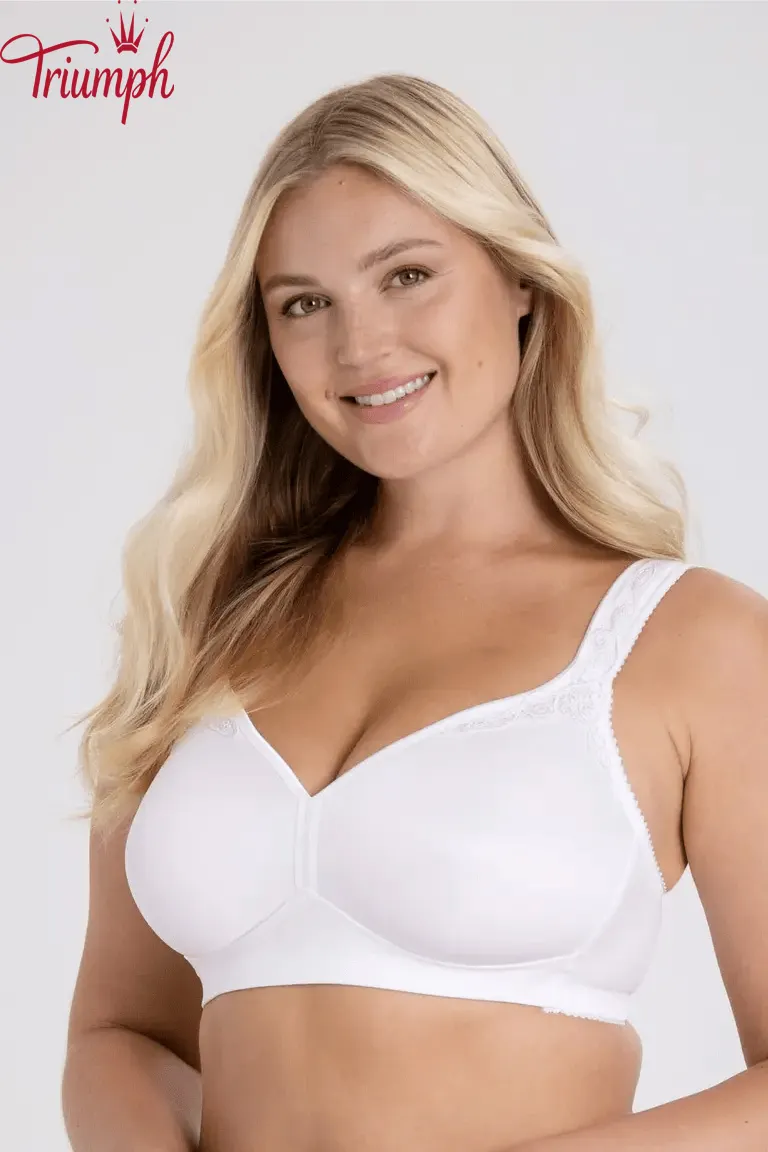 Triumph - (3 pe&ccedil;as) Soutien de mulher em algod&atilde;o, sem arma&ccedil;&atilde;o
