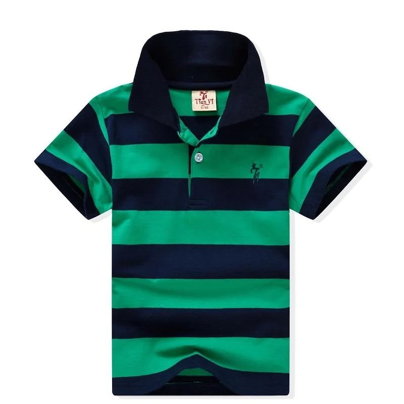 2021 Summer Boys Cotton T shirts 2-11Yrs Baby Boys T shirts Boy Kid Stripe Top Tees Shorts Sleeve Children Clothing Boys Clothes