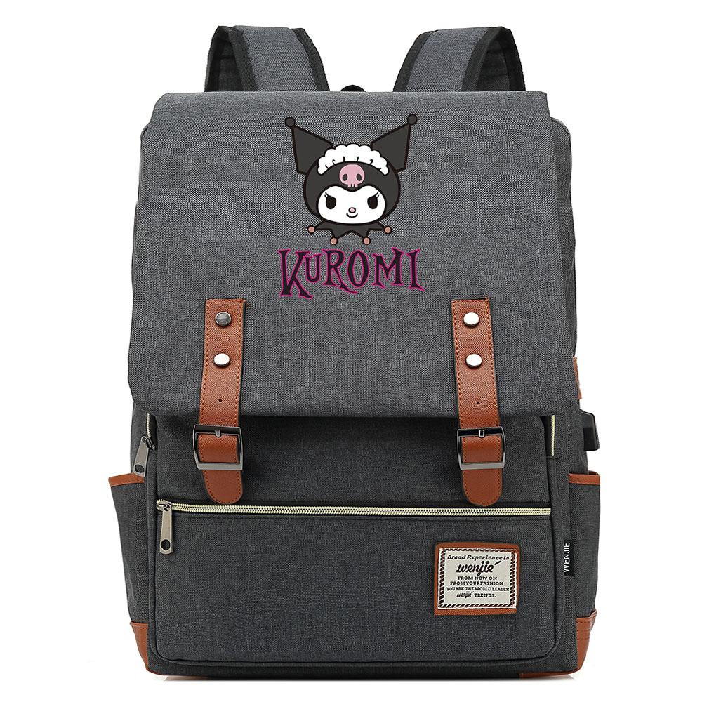 Mayoulove Kuromi Backpack Large Capacity Cute Design for School and Outdoor Activities-Mayoulove