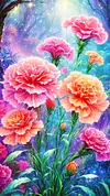Luxury AB Velvet Diamond Painting Kit - Carnation Flower