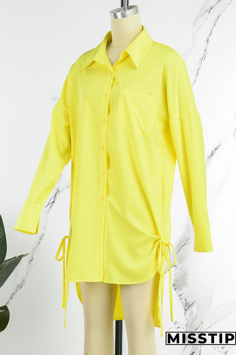 Pink Casual Solid Patchwork Shirt Collar Tops