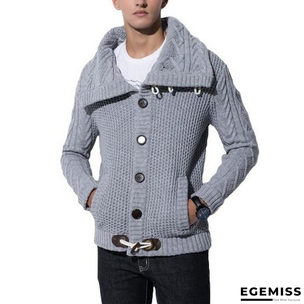 Mens buckle Sweater Cardigan Autumn winter Fashion Warm Thick Hedging Turtleneck Knitting Jumper Sweaters | EGEMISS