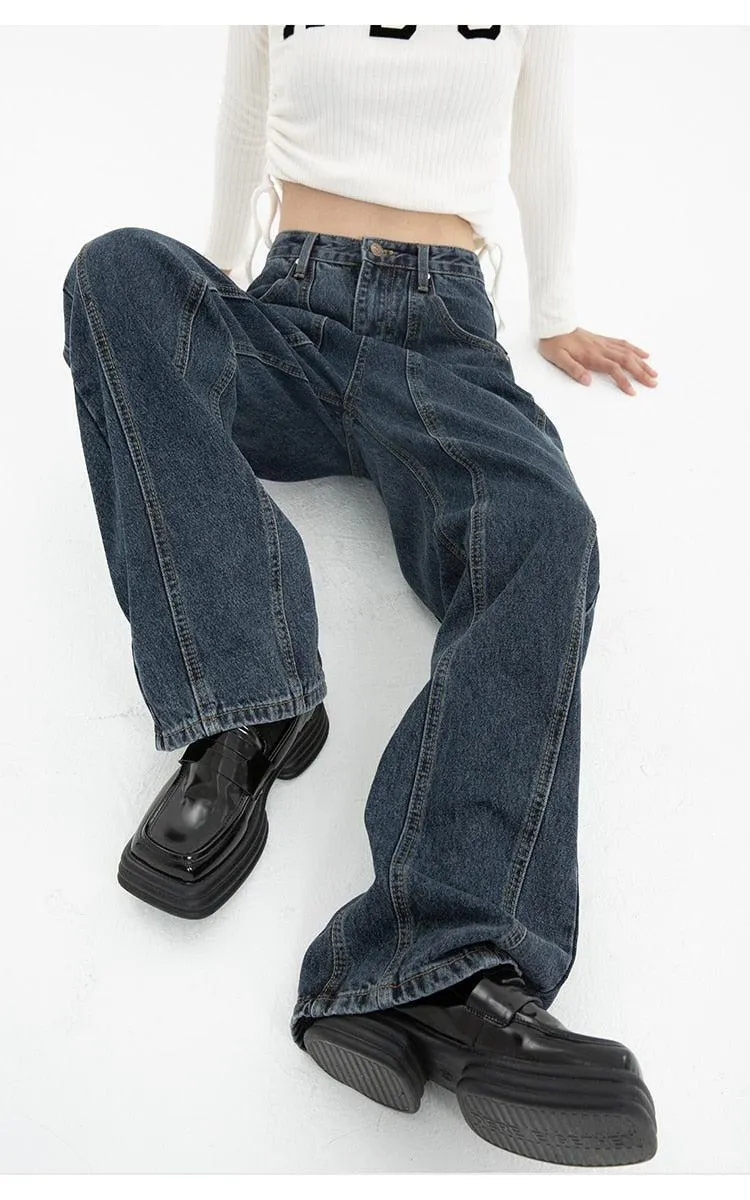 Brownm Waisted Wide Leg Jeans