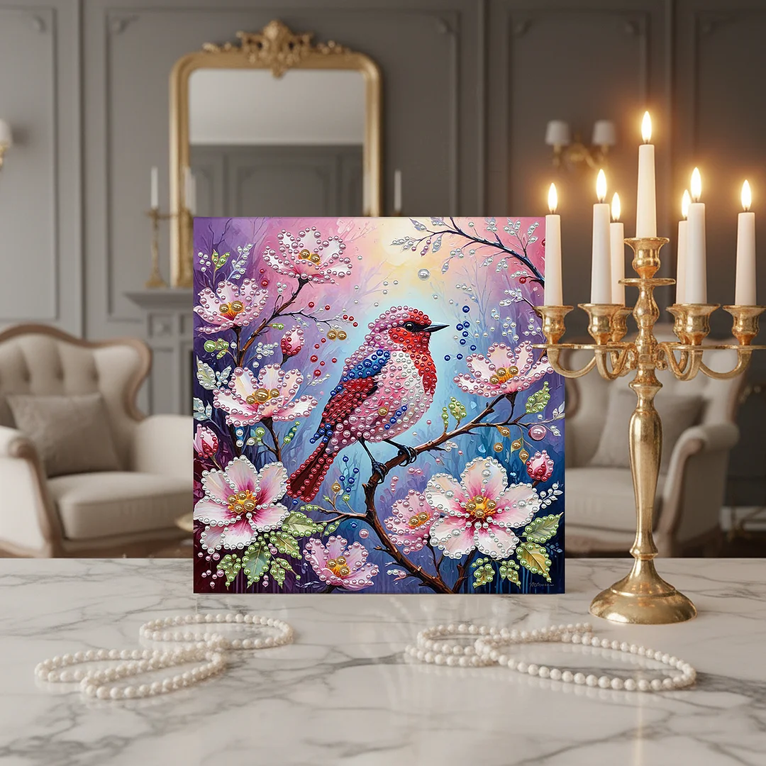 Birds - DIY Pearl Diamond Art Kit With Frame 30*30cm