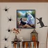 Halloween Geist und Katze - runder Bohrer Diamantmalerei - 40*40cm