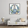 (Stamped/Counted) Blue And White Porcelain-Rabbit Easter Egg-11CT Cross Stitch 40*40cm/15.75*15.75in
