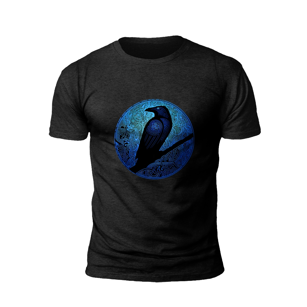 Mystic Raven: A Symphony of Blue T-shirt