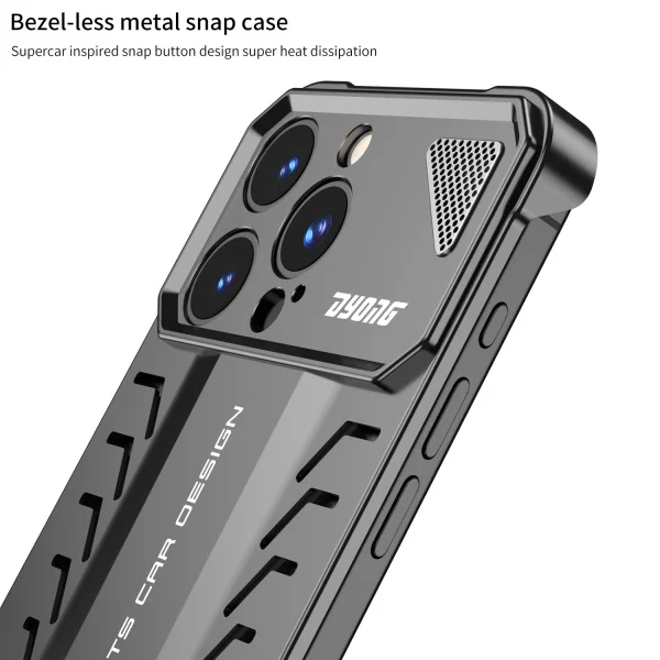 Aluminum Alloy Nappa Leather Buckle Heat Dissipation And Anti-fall iPhone Case