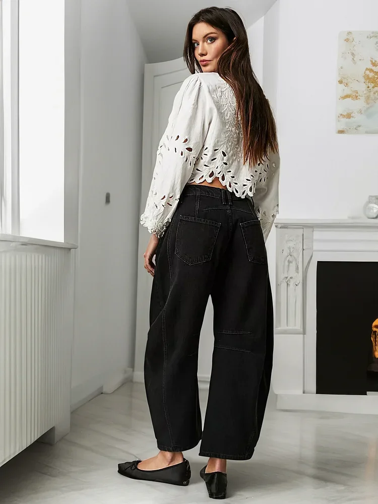 🔥Mid-Rise Barrel Jeans (Buy 2 Free Shipping)