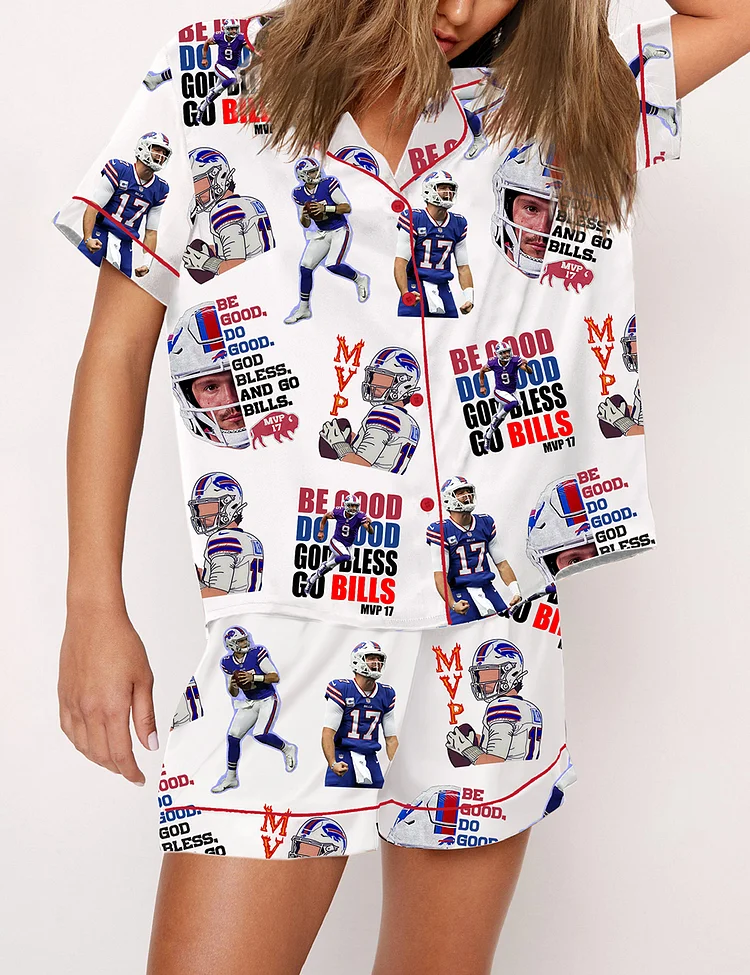 Women's Be Good Do Good God Bless and Go Bills MVP Pajama Set