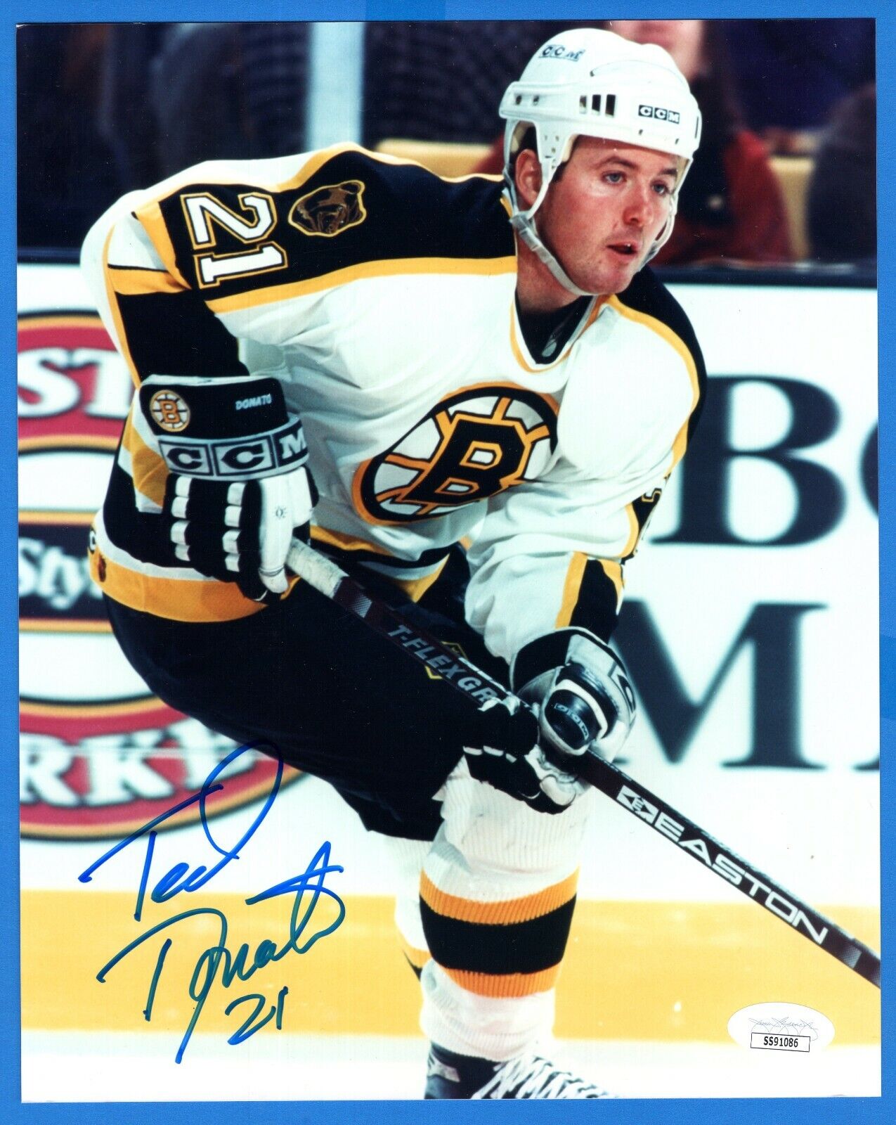 Ted Donato Hand Signed Autograph 8x10 Hockey Photo Poster painting with JSA Sticker No Card