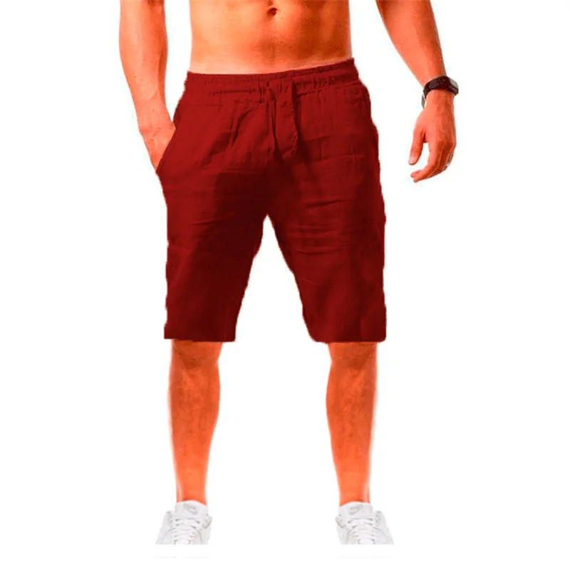 Men's Linen Casual Shorts With Drawstring