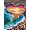 Framed Love Beach-Paint By Numbers Acrylic Painting 30*40Cm With Color Box 5Ml（18Colors）