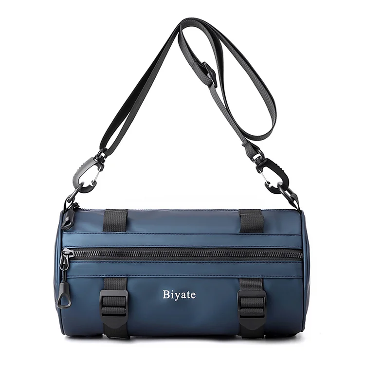 Nylon Crossbody Bag Cylinder Crossbody Handbags for Daily Leisure (Dark Blue)