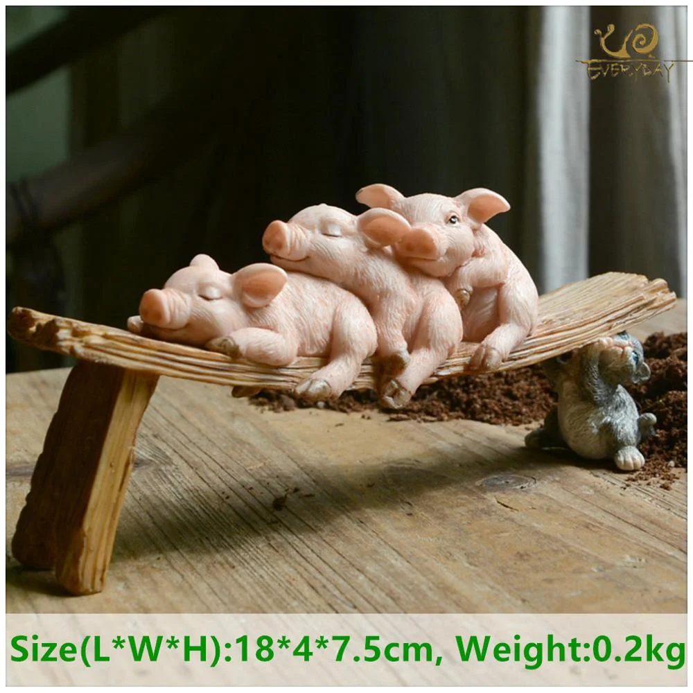 Everyday Collection Home Decor Garden Miniature Animal Figurines Desktop Decoration Cute Pig Figure Toys Gift for Children